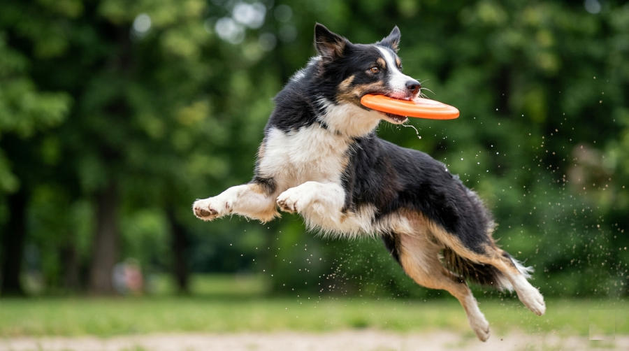 Border Collie skupiony na zadaniu