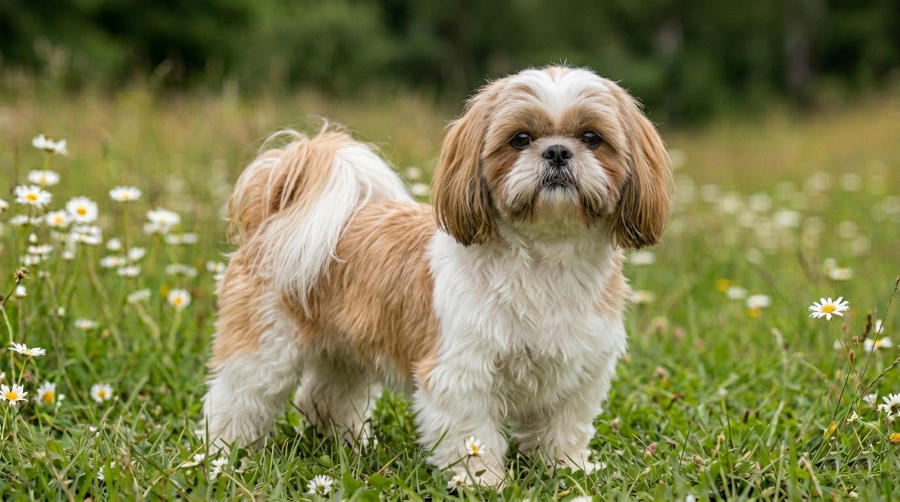 Shih Tzu - portret psa z długim włosem